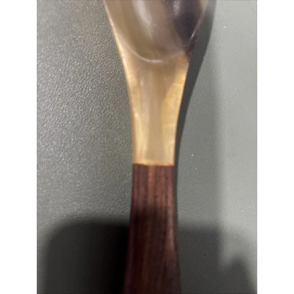 Two's Company MCM Danish Wood Natural Horn Salad Serving Fork Hostess Gift
